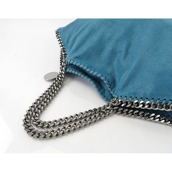 Stella McCartney Teal Chain-Embellished Shoulder Bag - Picture 7 of 16